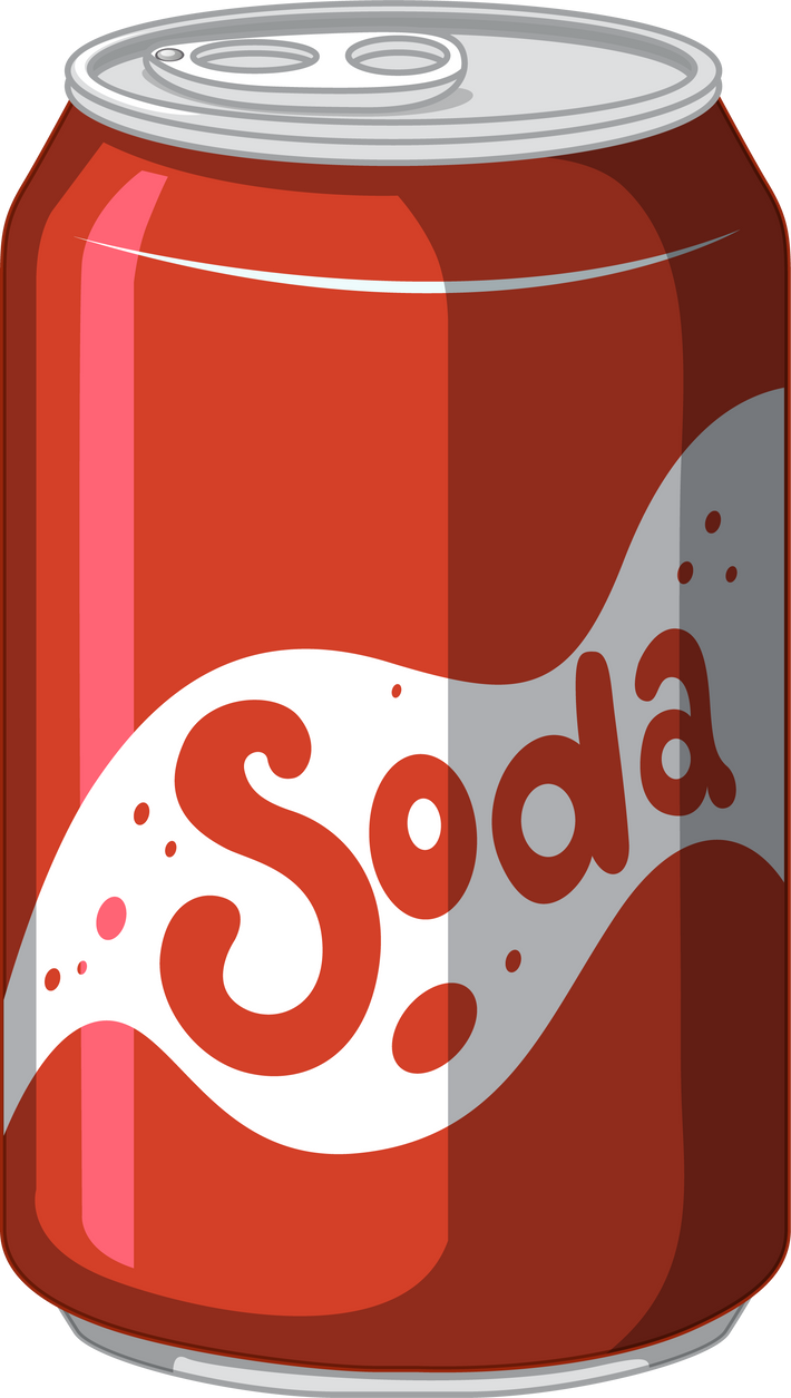 Soda can in aluminium on white